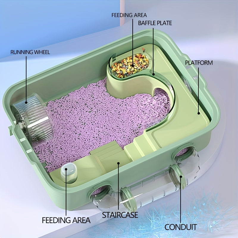 Vivário Grande para Hamster com Roda e Brinquedos