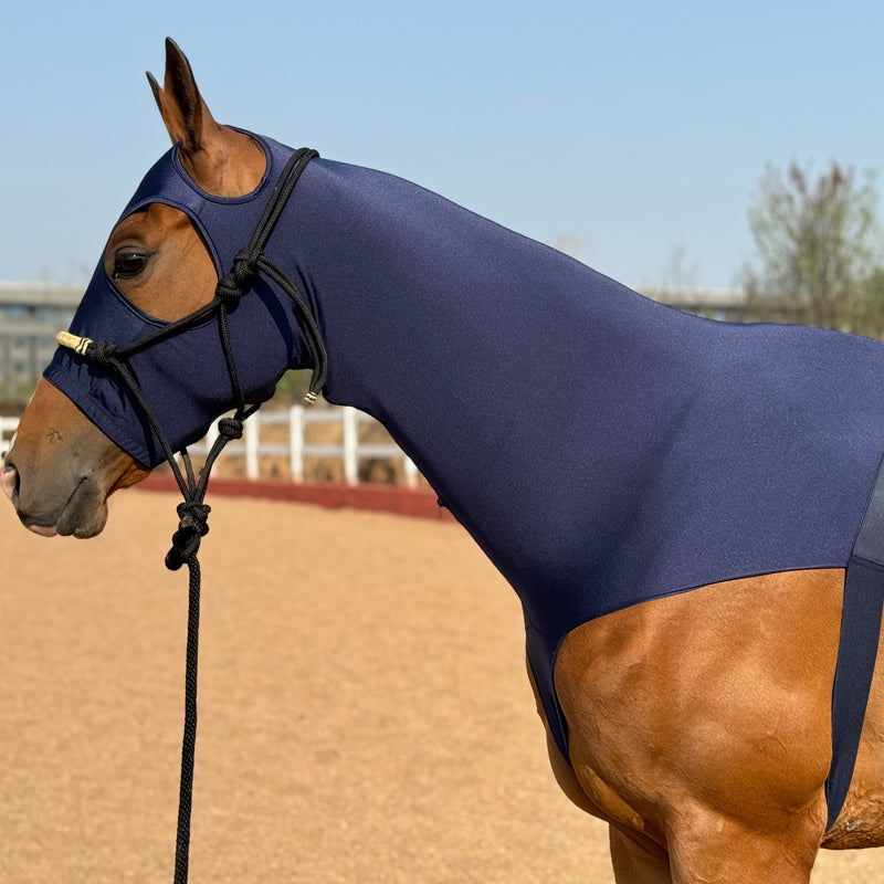 Capô para Cavalo Slinky Lycra com Zíper e Proteção para Trança de Crina