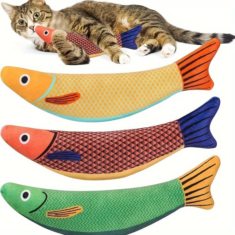 Brinquedo para Gatos Peixe Saury com Som Crocante - Divertido e Durável, Ideal para Exercícios e Brincadeiras