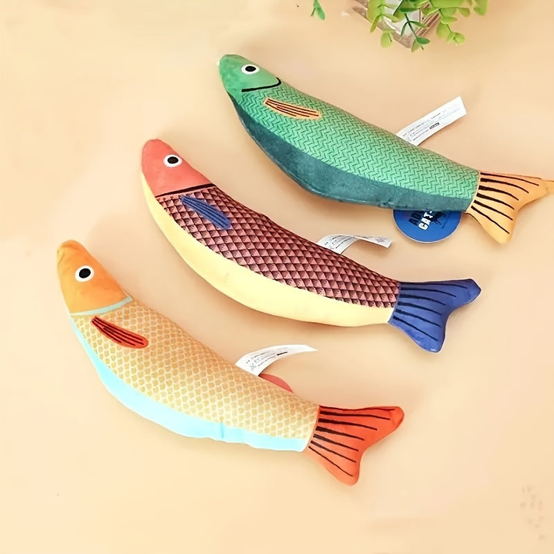 Brinquedo para Gatos Peixe Saury com Som Crocante - Divertido e Durável, Ideal para Exercícios e Brincadeiras