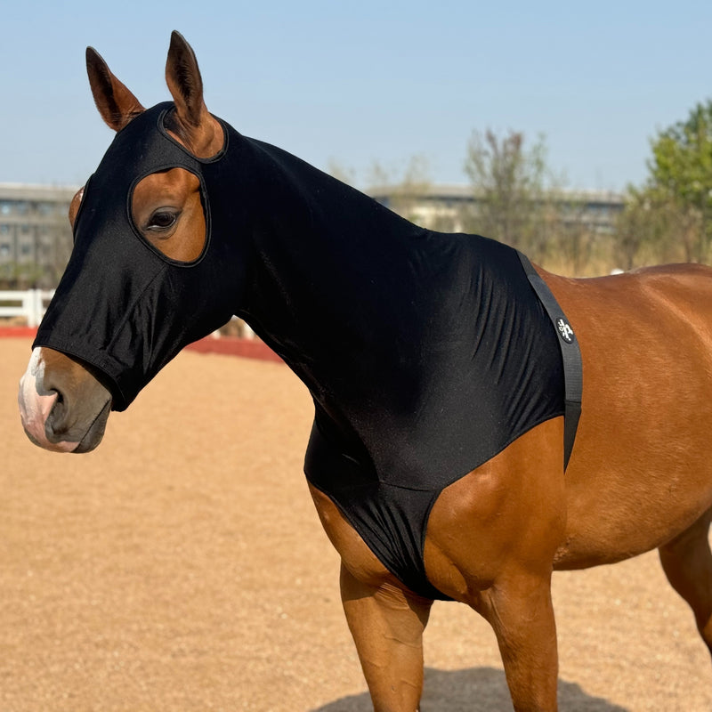 Capô para Cavalo Slinky Lycra com Zíper e Proteção para Trança de Crina