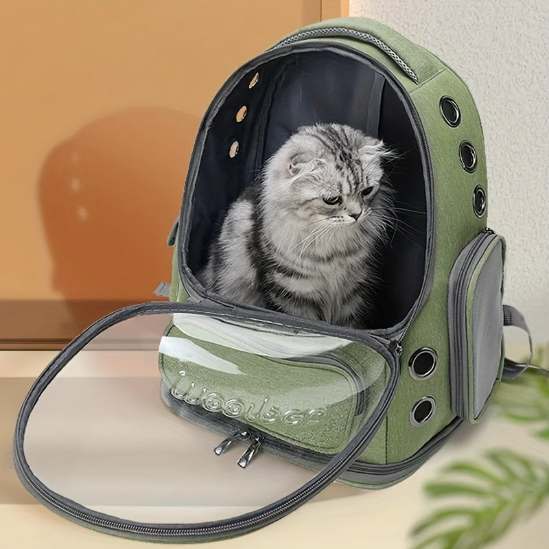 Mochila de Transporte Transparente para Gatos e Cães Pequenos - Bolsa Respirável para Viagens ao Ar Livre