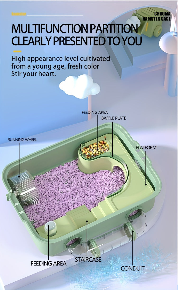 Vivário Grande para Hamster com Roda e Brinquedos