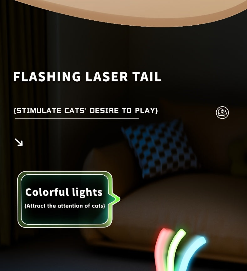 Brinquedo Interativo para Gatos com Rato de Cauda Brilhante - Estimula a Curiosidade e Recarregável por USB