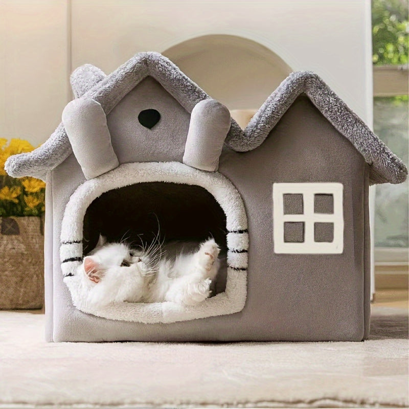 Casinha de Inverno para Cães e Cama de Gato Multi-Camada