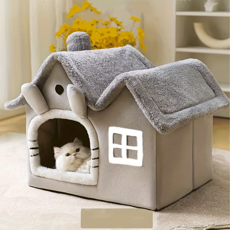 Casinha de Inverno para Cães e Cama de Gato Multi-Camada