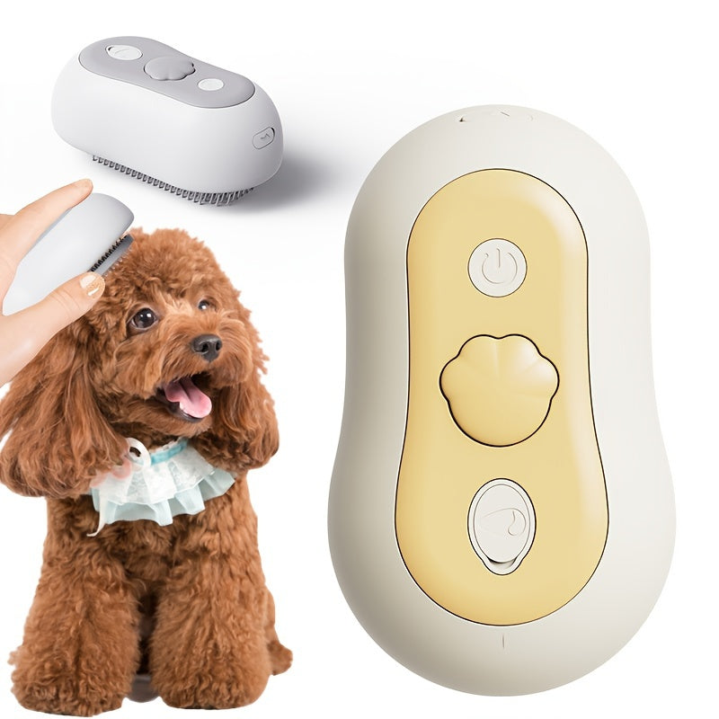 Escova de Grooming 3 em 1 PetPro com Vapor USB - Escova de Massagem e Remoção de Pelos para Gatos e Cães