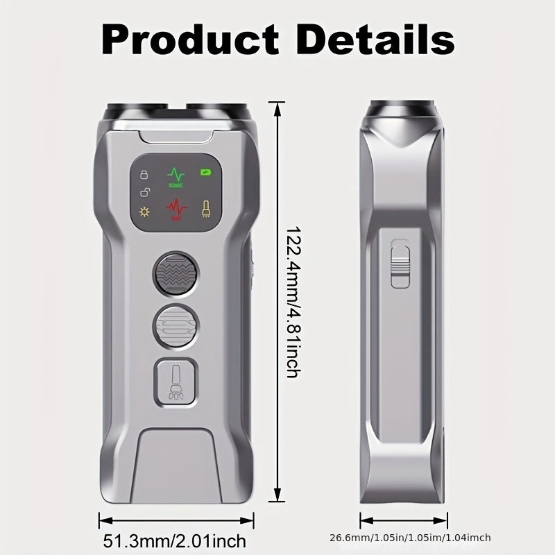 Dispositivo Compacto de Treinamento e Repelente de Cães com Tecnologia Soundwave e Lanterna LED