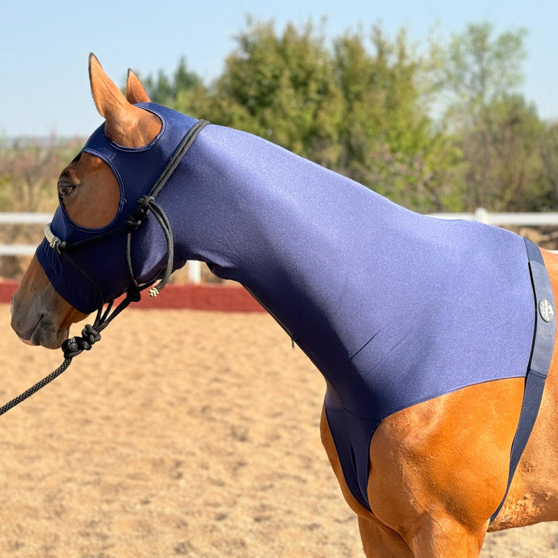 Capô para Cavalo Slinky Lycra com Zíper e Proteção para Trança de Crina