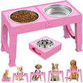 Comedouro Elevado para Cães - 4 Alturas Ajustáveis com 2 Tigelas de Aço Inox, Antiderrapante, Ideal para Cães Médios e Grandes