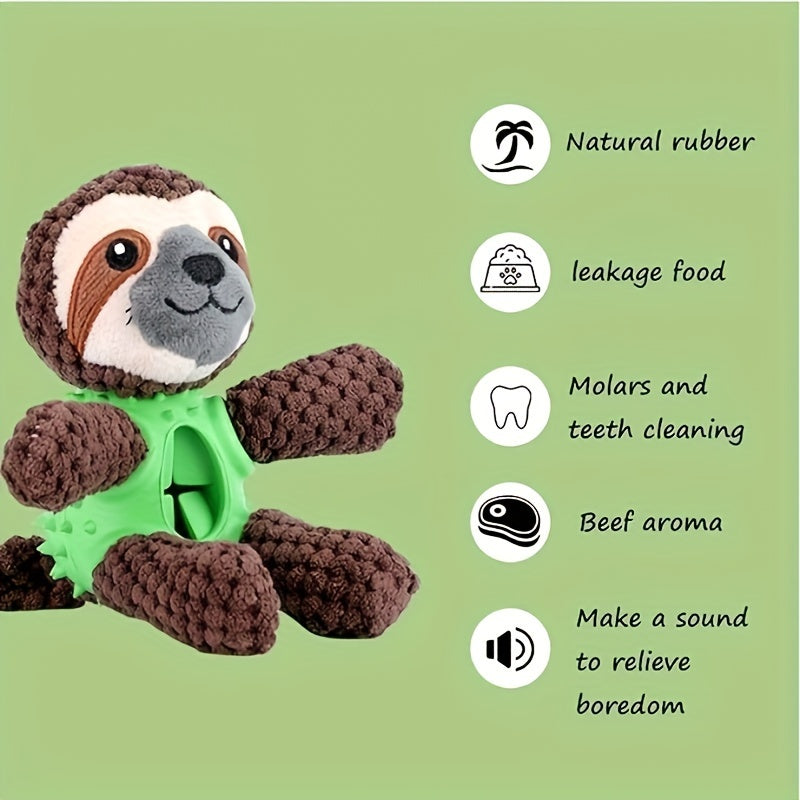 Preguiça Chew Toy para Cães - Brinquedo Interativo de Borracha Natural