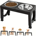 Comedouro Elevado para Cães - 4 Alturas Ajustáveis com 2 Tigelas de Aço Inox, Antiderrapante, Ideal para Cães Médios e Grandes