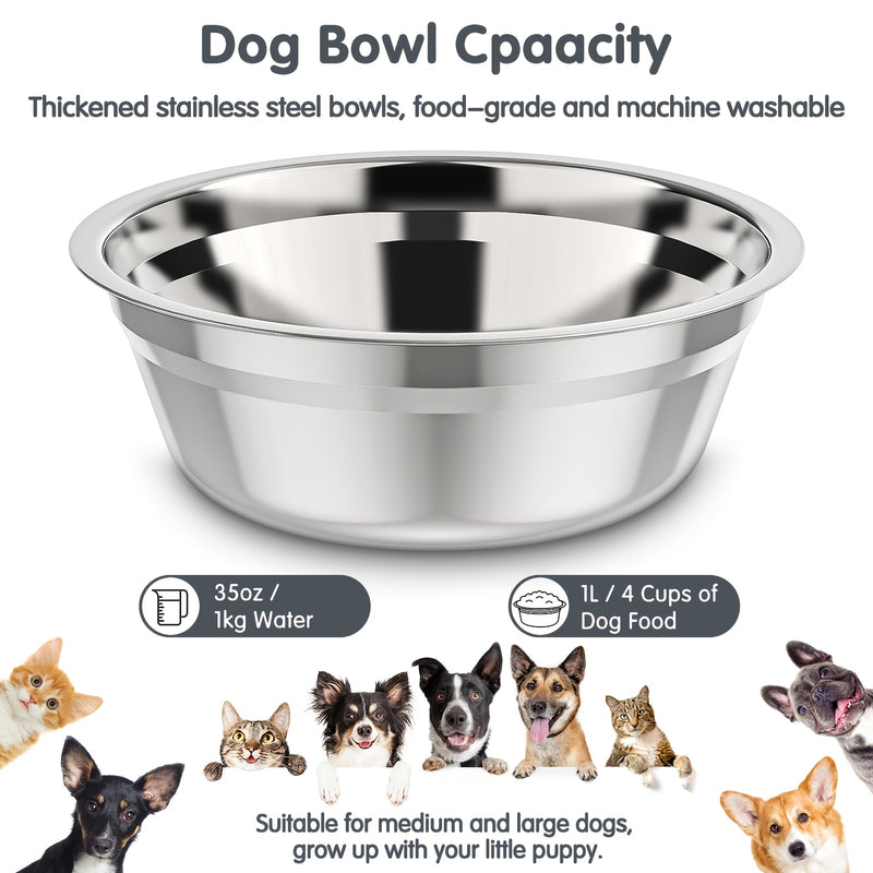 Comedouro Elevado para Cães - 4 Alturas Ajustáveis com 2 Tigelas de Aço Inox, Antiderrapante, Ideal para Cães Médios e Grandes