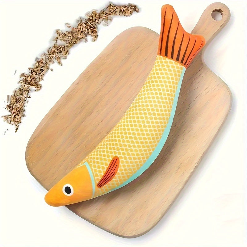 Brinquedo para Gatos Peixe Saury com Som Crocante - Divertido e Durável, Ideal para Exercícios e Brincadeiras