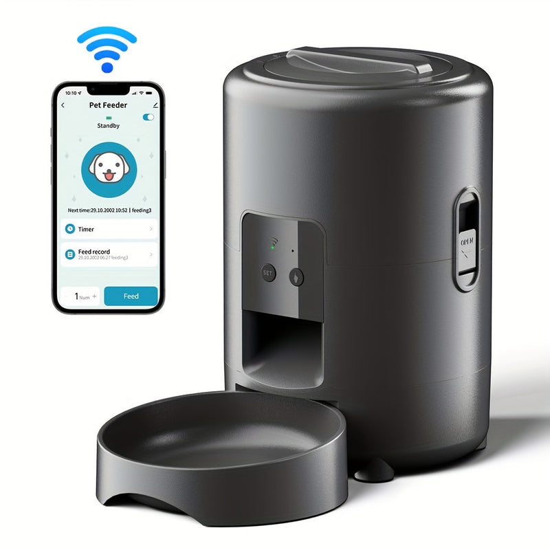 Comedouro Inteligente 2L para Pets com App Tuya - Dispensador Automático de Ração para Gatos e Cães