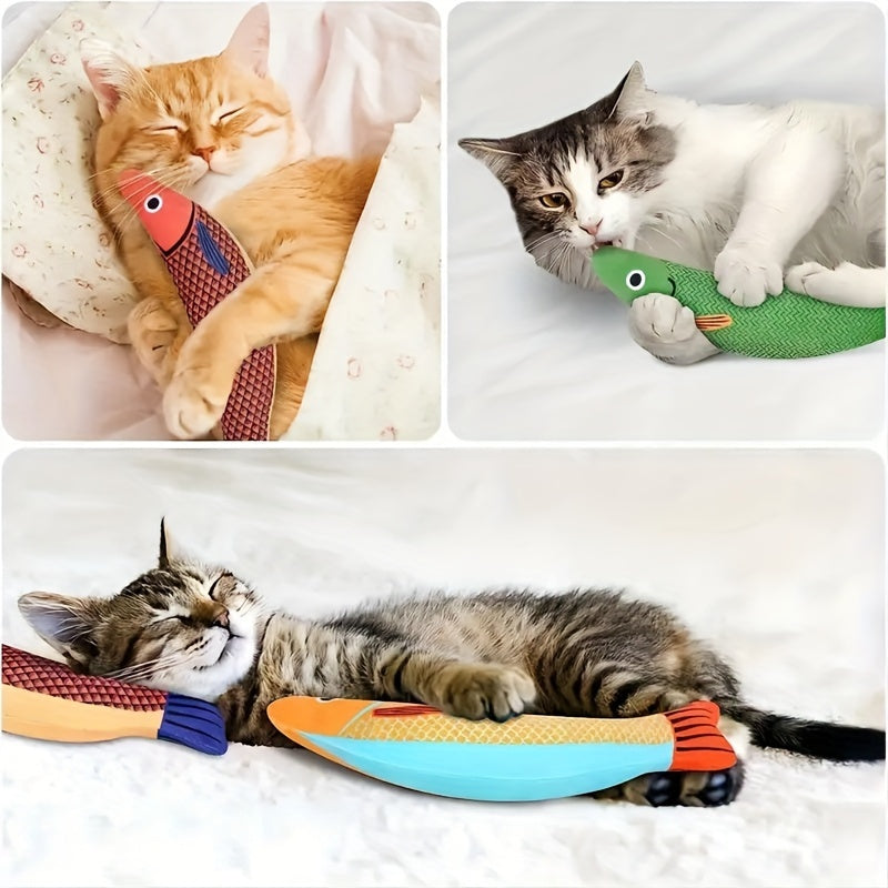 Brinquedo para Gatos Peixe Saury com Som Crocante - Divertido e Durável, Ideal para Exercícios e Brincadeiras