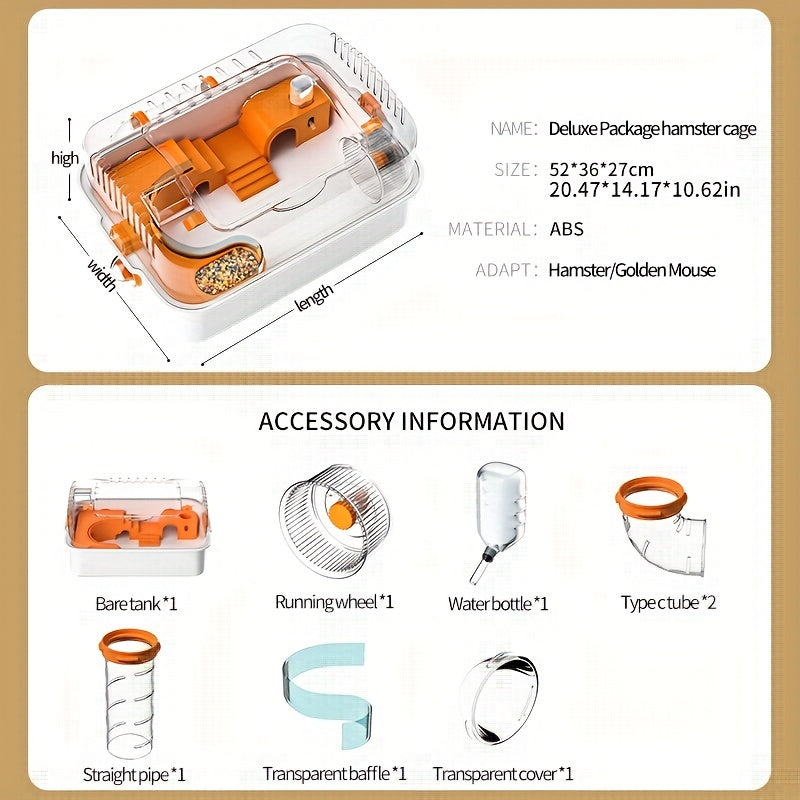 Vivário Grande para Hamster com Roda e Brinquedos