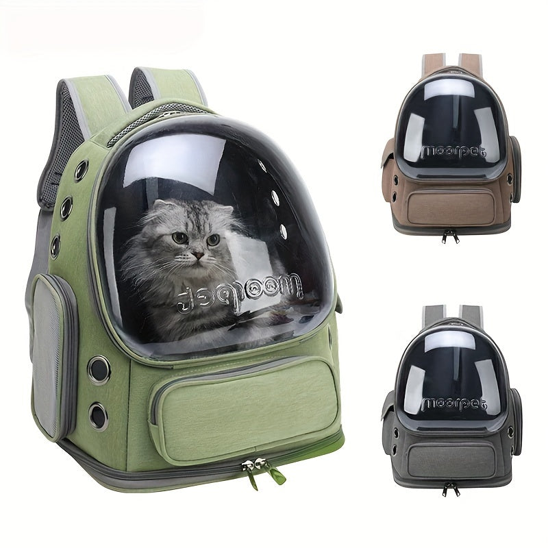 Mochila de Transporte Transparente para Gatos e Cães Pequenos - Bolsa Respirável para Viagens ao Ar Livre