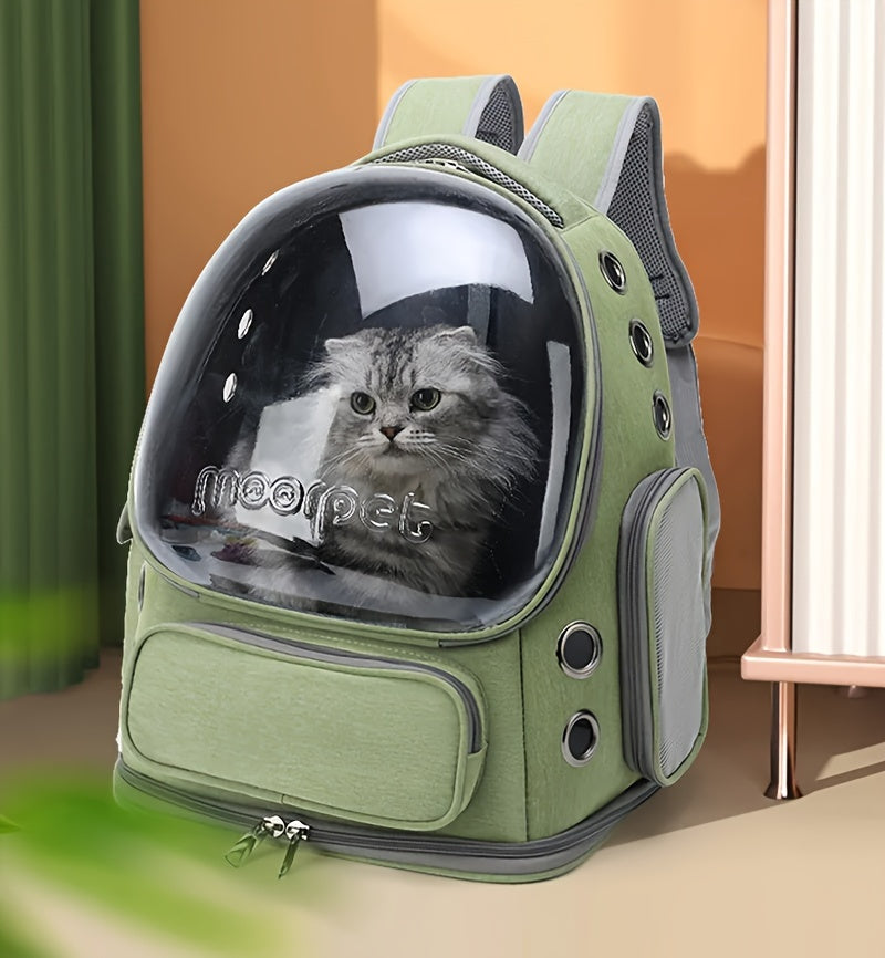 Mochila de Transporte Transparente para Gatos e Cães Pequenos - Bolsa Respirável para Viagens ao Ar Livre