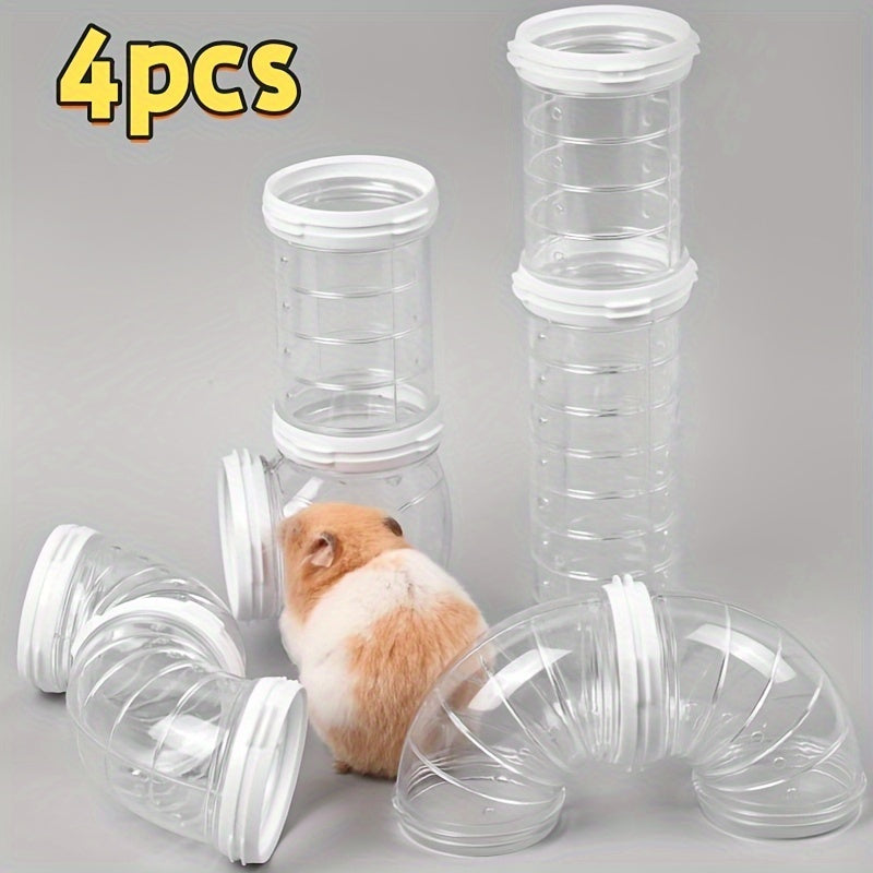 Kit de Tubos para Hamster 4pcs - Acessórios para Exercício e Esconde-Esconde