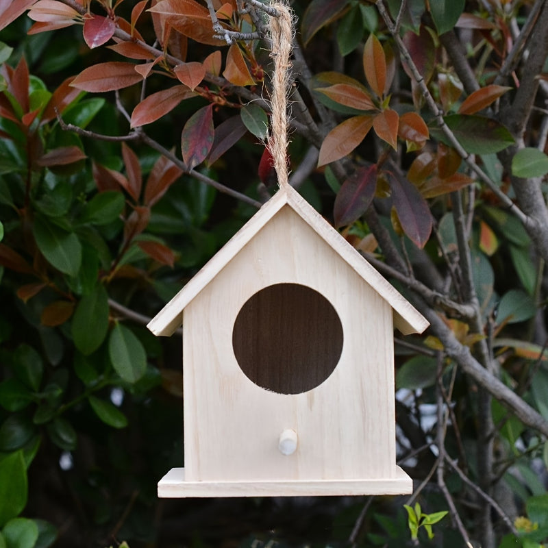 Ninho de Beija-Flor de Madeira Artesanal - Casa e Alimentador para Pássaros com Design de Colmeia