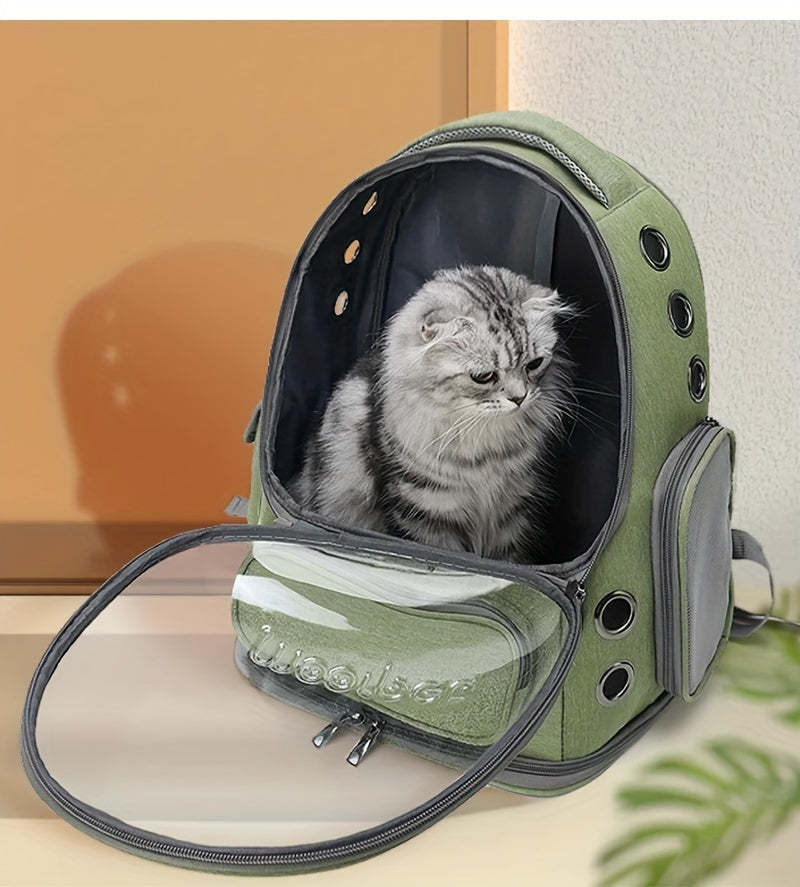 Mochila de Transporte Transparente para Gatos e Cães Pequenos - Bolsa Respirável para Viagens ao Ar Livre