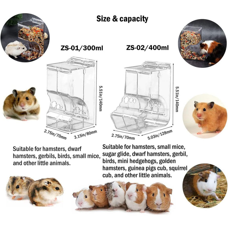 Dispensador automático de alimentador para animais de estimação em acrílico transparente